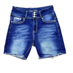 Love You Jeans Shorts Women Size 5/6 Blue Dark Wash Stretch Miss Me Lookalike